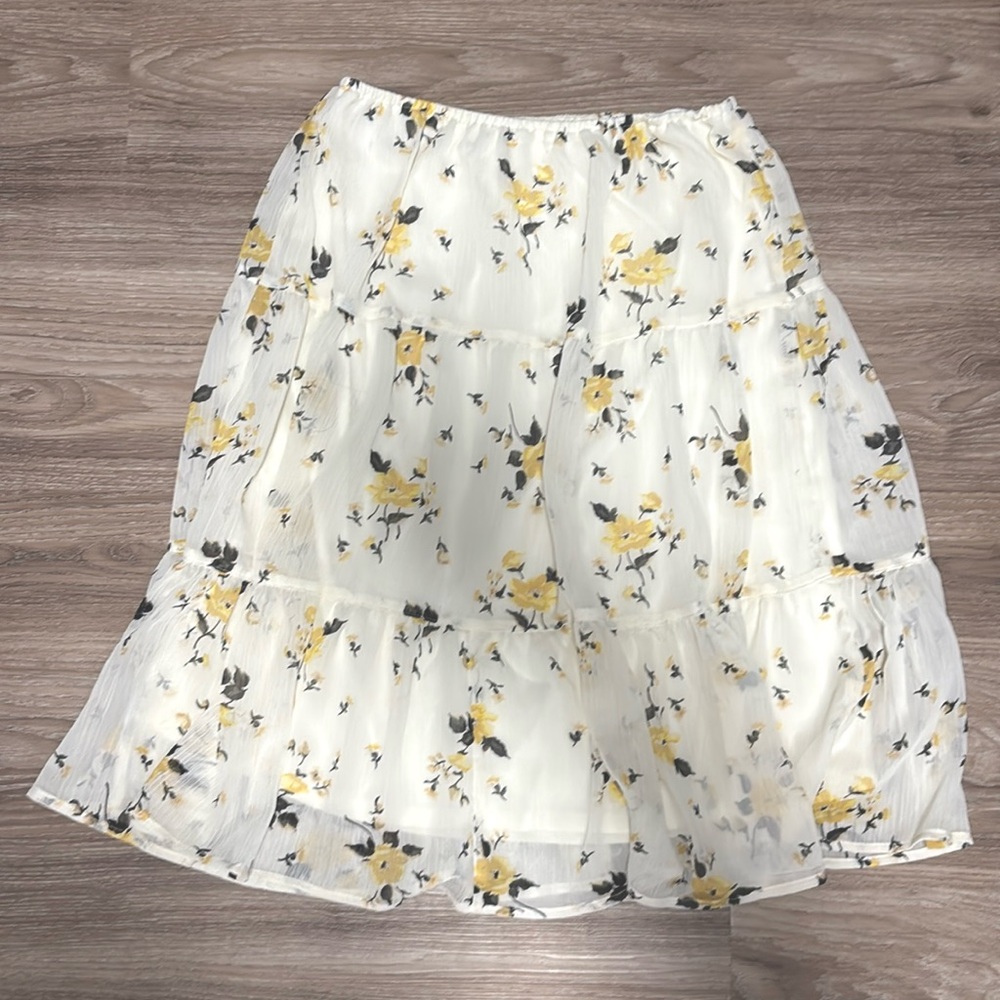 White Floral Skirt